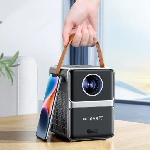 Mini LED Nešiojamas Projektorius TV Feegar SHOW WiFi 5G Bluetooth FOCUS