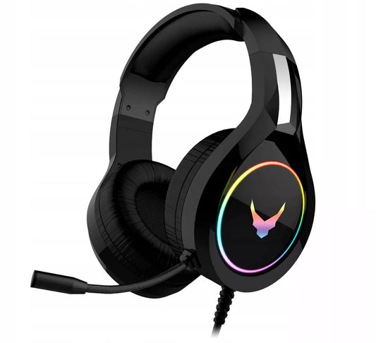 AUSINĖS SU MIKROFONU NEŠIOJAMAM KOMPIUTERIUI, XBOX, PS4 KONSOLEMS, DIDELĖS, ŠVIEČIANČIOS, ŽAIDIMŲ