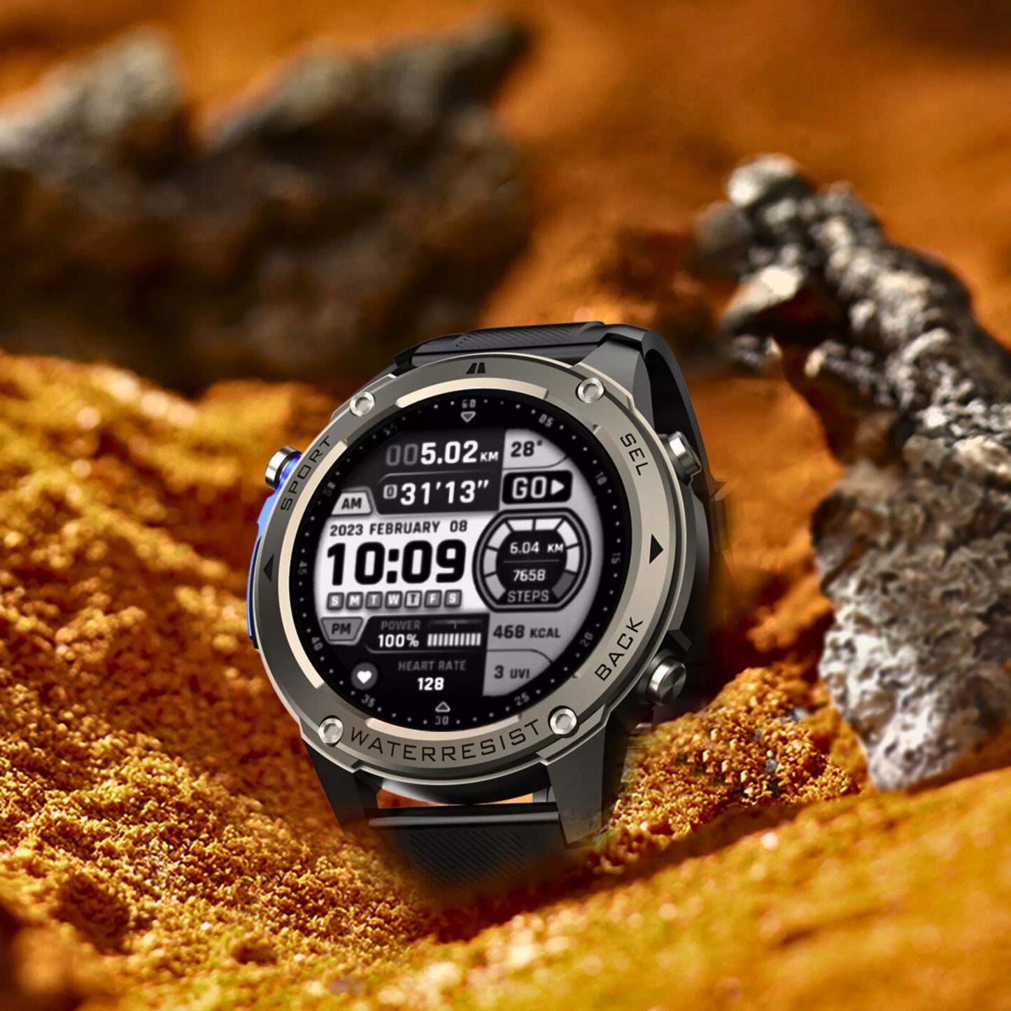 VYRIŠKAS IŠMANUSIS LAIKRODIS ATVİRAS VANDENIUI SKAMBUČIAI MENU PL SPORTAS GPS SMART WATCH DM 5ATM