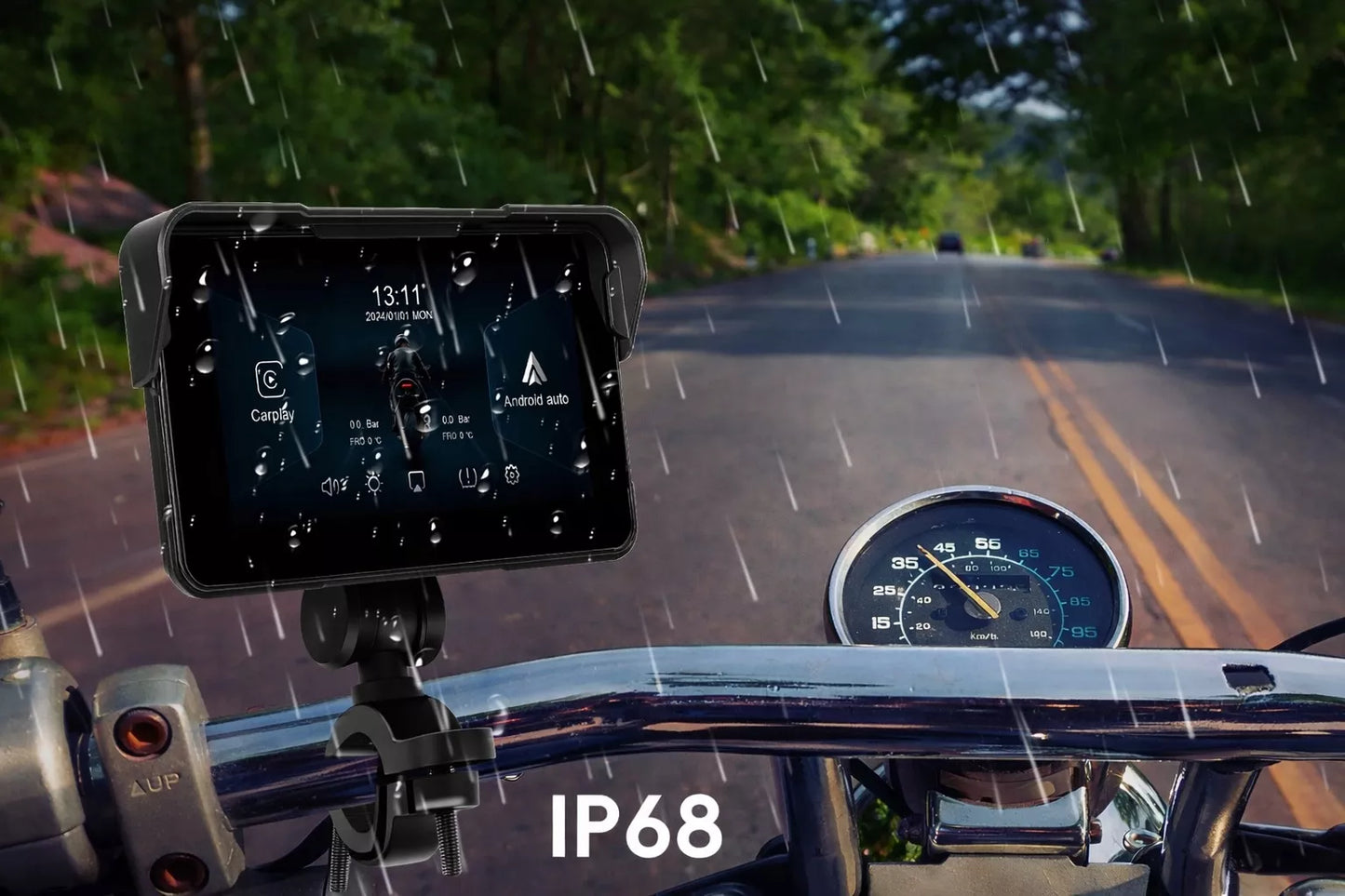 Motociklo multimedijos stotis – planšetė su navigacija, CarPlay ir Android Auto, 5