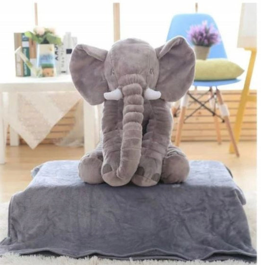 3-in-1 dramblių rinkinys: pledas, pagalvėlė, didelis pliušinis meškiukas, žaislas vaikams