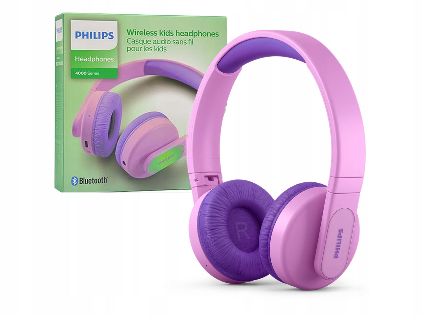 Belaidės ausinės vaikams Philips TAK4206PK - Rožinės su apšvietimu