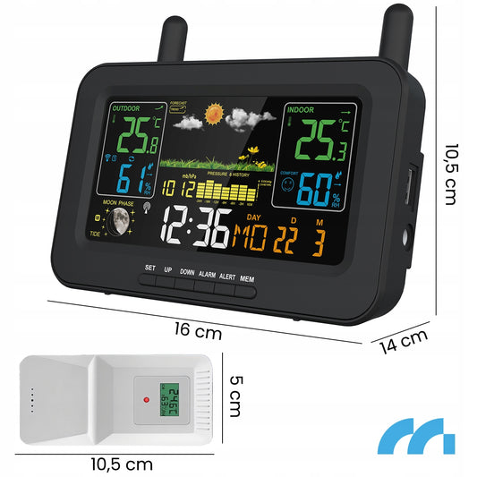 Belaidė stotelis Termometras Barometras Lauko oro jutiklis