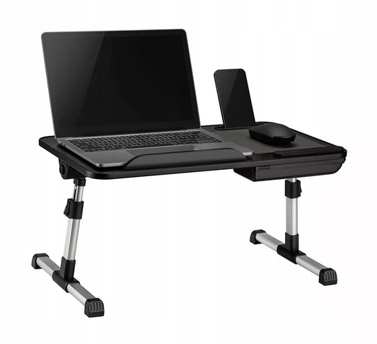 Nešiojamo kompiuterio staliukas lovai S, reguliuojamas pasvirimo kampas ir aukštis, juodas