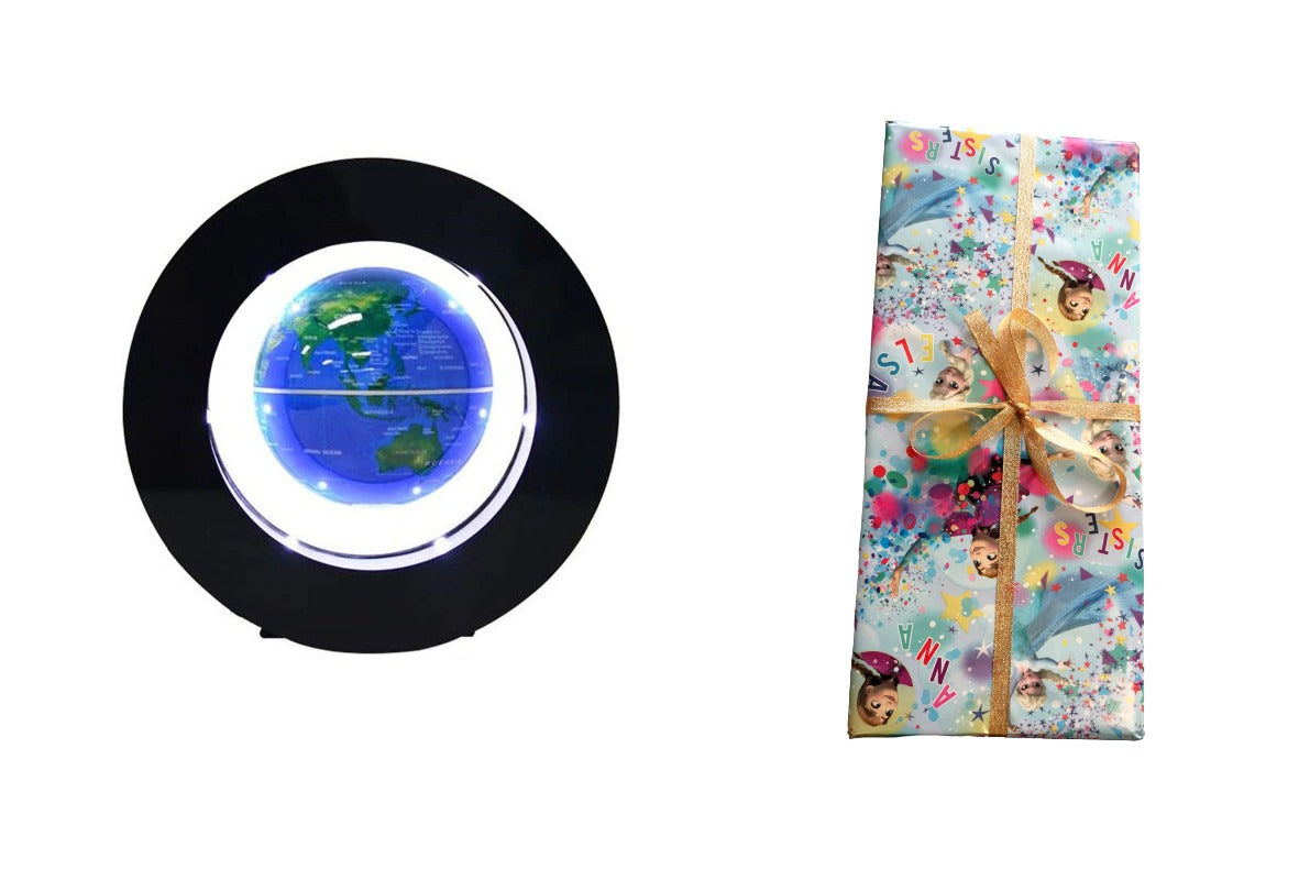 Šviečiantis magnetinis levituojantis gaublys (juodas)