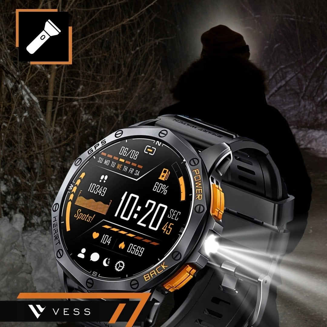 Vyrų išmanusis sportinis laikrodis GPS, vandeniui atsparus, su skambučiais (PL meniu)