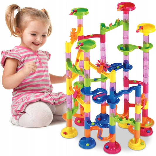 DIDELIS RUTULIŲ TAKAS LENKTYNĖS SU RUTULIAIS 30 vnt. 109 elementai Marble Run Labirintas