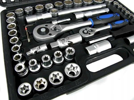 108 ELEMENTŲ SUKTUKŲ RAKTŲ KOMPLEKTAS DĖŽUTĖJE KOLEKTORIAI 1/4rdquo; 1/2rdquo; TORX TARPIKLIS