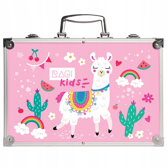 Tapymo ir piešimo rinkinys vaikams: kreidelės, dažai, flomasteriai, pastelės, lagaminas