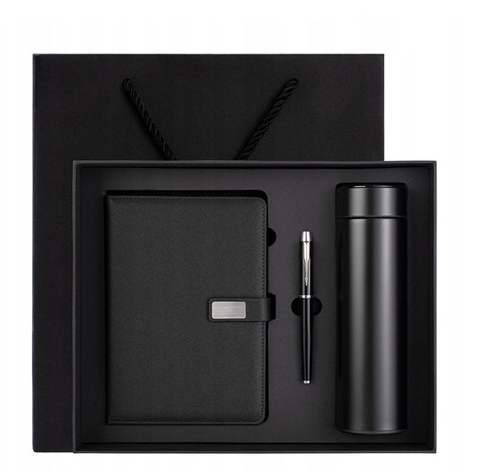 Dovanų rinkinys: Termosas su LED ekranėliu, rašiklis, užrašų knygelė. Dovana šventėms.