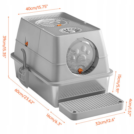 Uždara nerūdijančio plieno kačių tualeto dėžutė Higieniška, atspari kvapams, lengvai valoma
