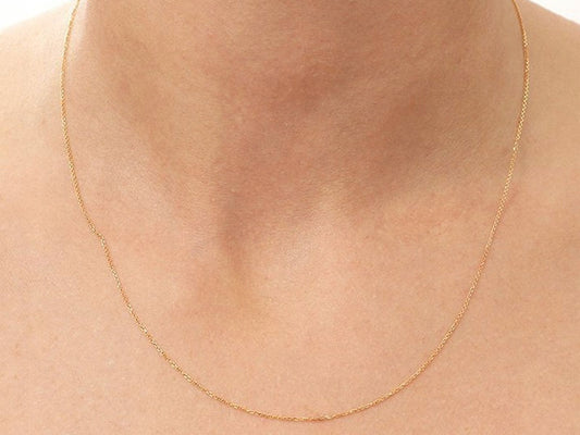 Klasikinė auksinė grandinėlė iš 585 prabos aukso, 45 cm, dovanai