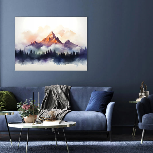 Abstraktus kalnų paveikslas ant drobės svetainei ir miegamajam, 120 × 80 cm