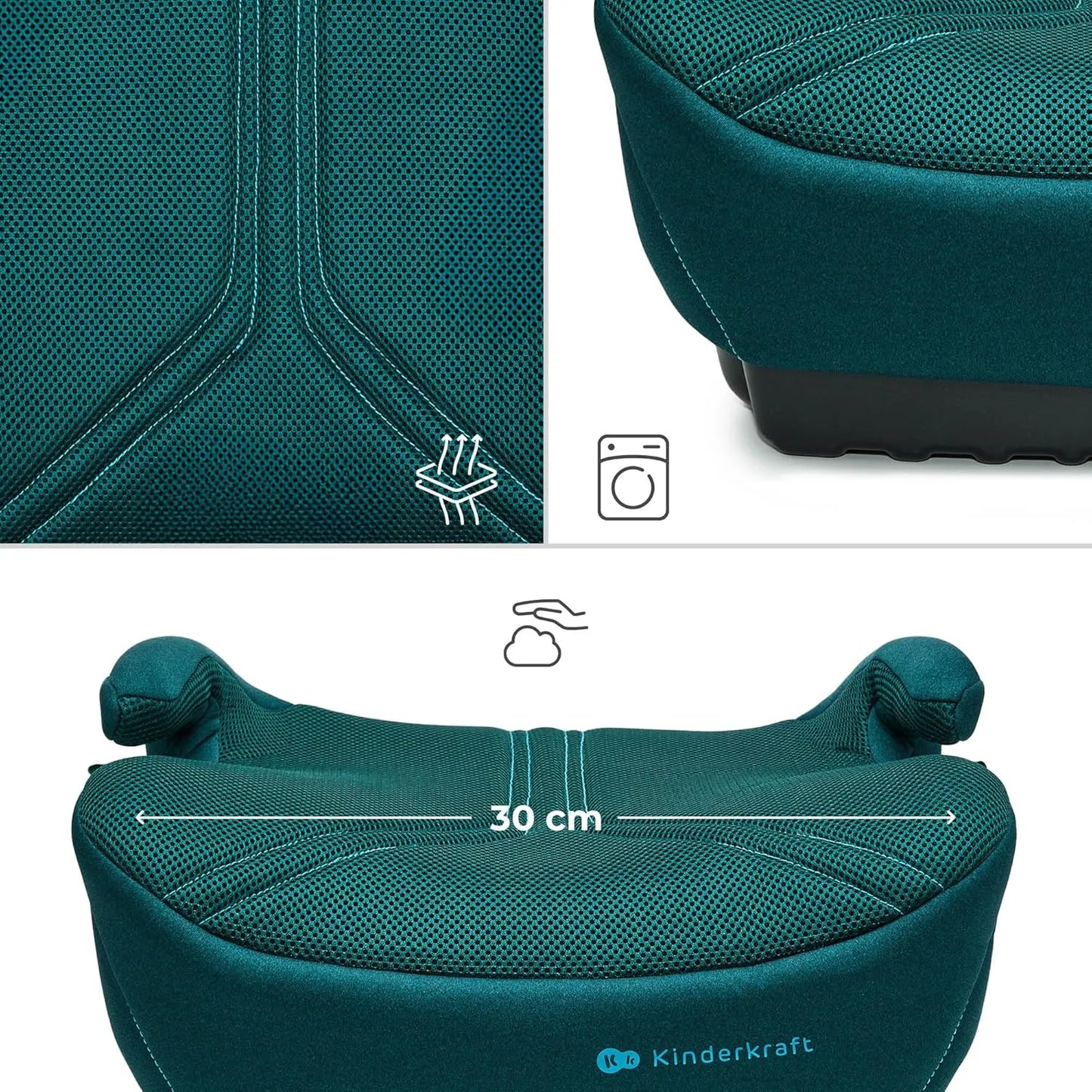 Automobilinė kėdutė-paaukštinimas 15-36 kg Kinderkraft I-BOOST 2 ISOFIX 125-150 cm I-SIZE žalia