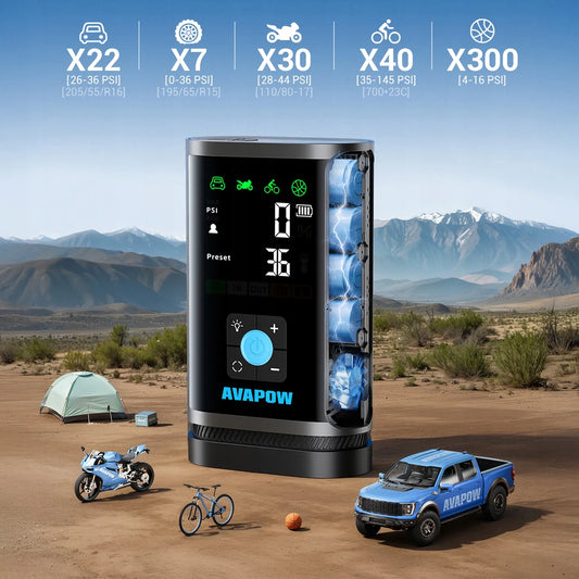 AVAPOW JP3 12V 3000A 59,2Wh 16000mAh automobilinis užvedimo įrenginys su kompresoriumi