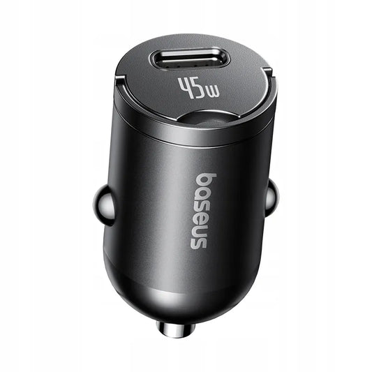 BASEUS automobilinis USB-C įkroviklis 45W PD QC greitasis įkrovimas telefonui