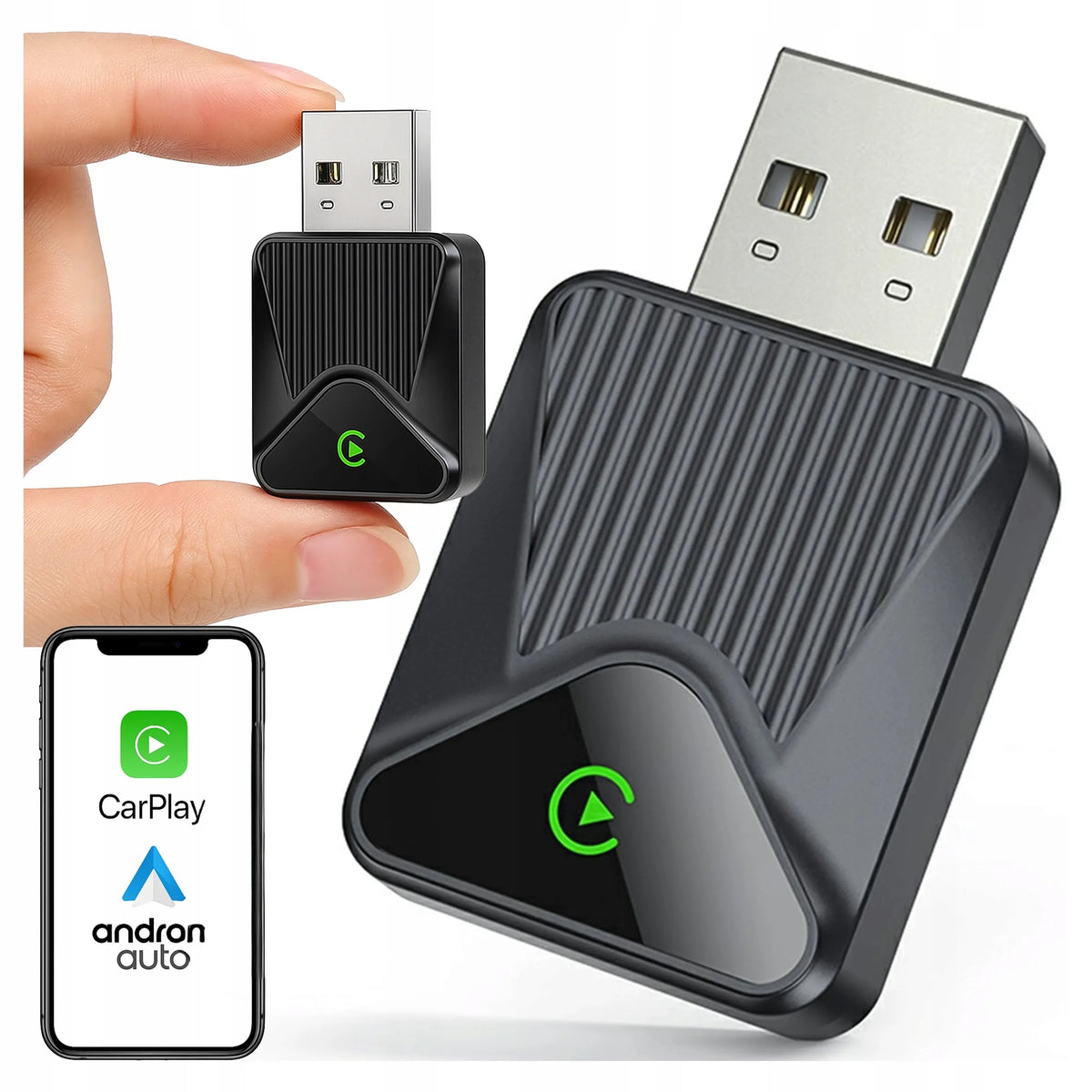 Belaidis CarPlay adapteris 5.8GHz Plug&Play iOS/Android Auto USB USB-C