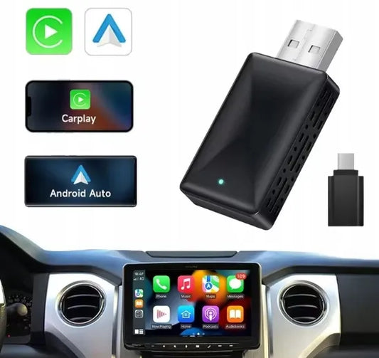 Belaidis mini USB / USB-C adapteris "CarPlay" ir "Android Auto" sistemoms, skirtas "iPhone" bei "iOS" įrenginiams
