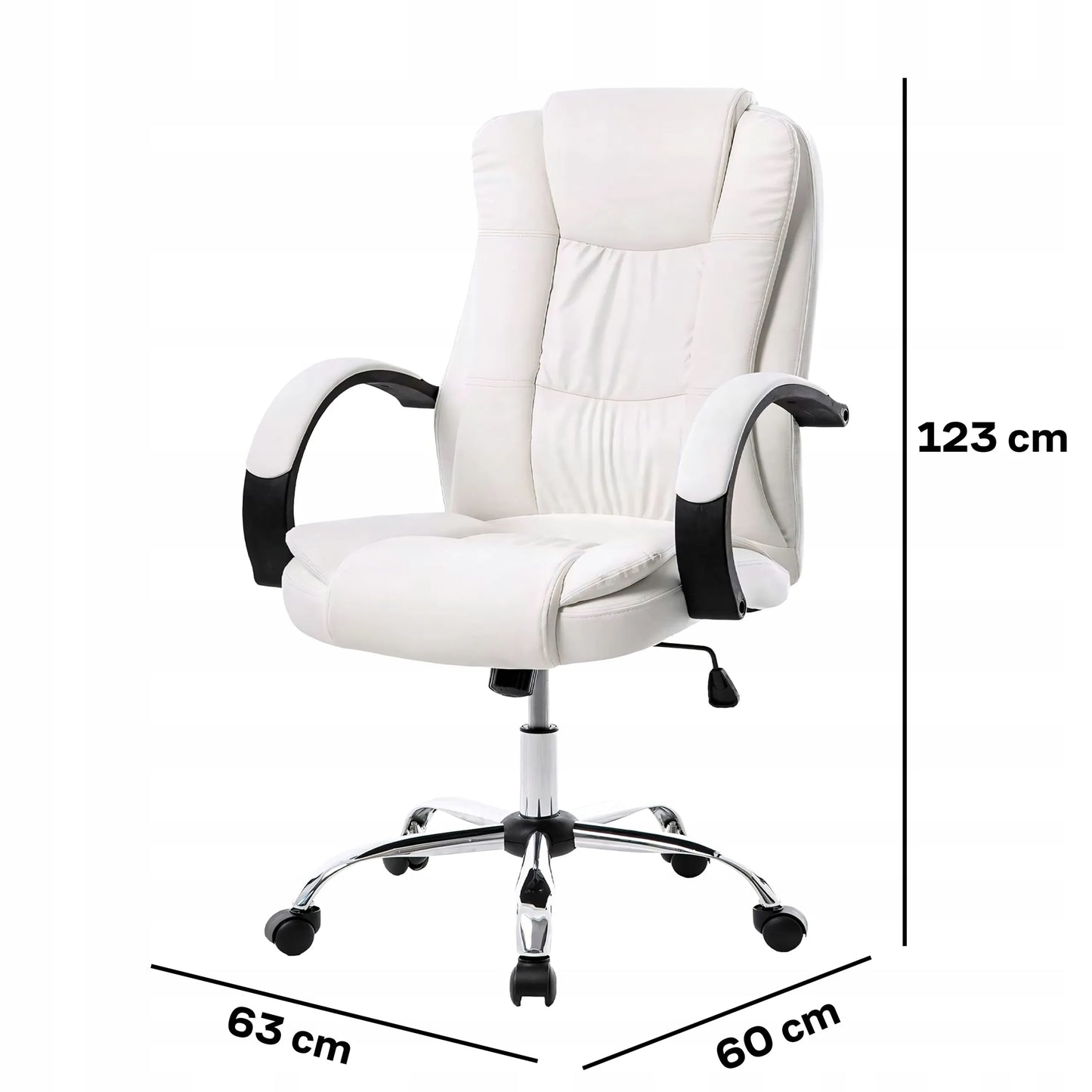 BIURO KĖDĖ 130KG SUKAMAS ERGONOMIŠKAS BIURO KRĖSLAS BALTAS