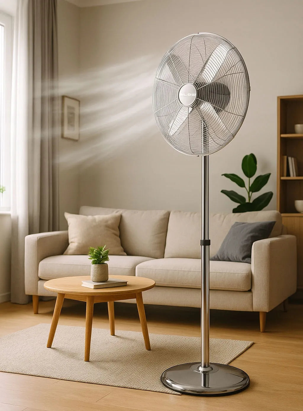 BLOW pastatomas ventiliatorius, 4 mentės, 60 W, 125 cm aukščio, tylus, galingas, metalinis