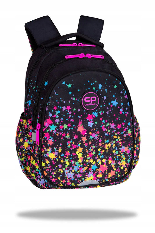 COOLPACK mokyklinė kuprinė mergaitėms 1-3 klasėms, žvaigždės + pamokų tvarkaraštis