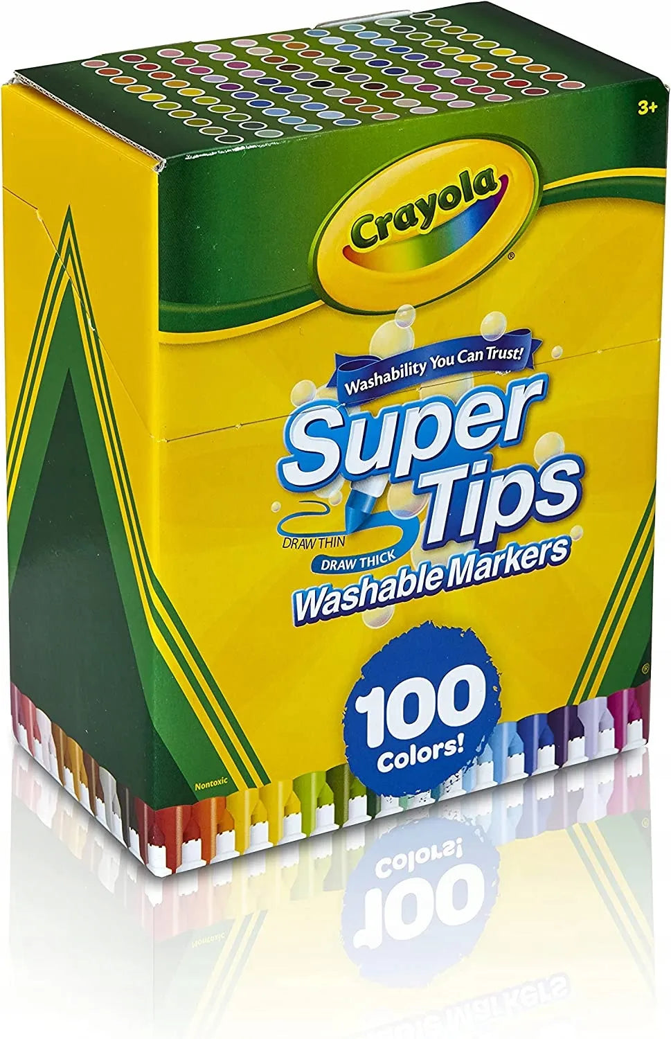 CRAYOLA Supertips plaunami flomasteriai, 100 vnt.