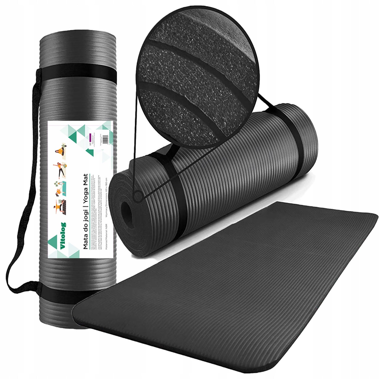 Guminis jogos ir pilateso kilimėlis treniruotėms sporto salėje