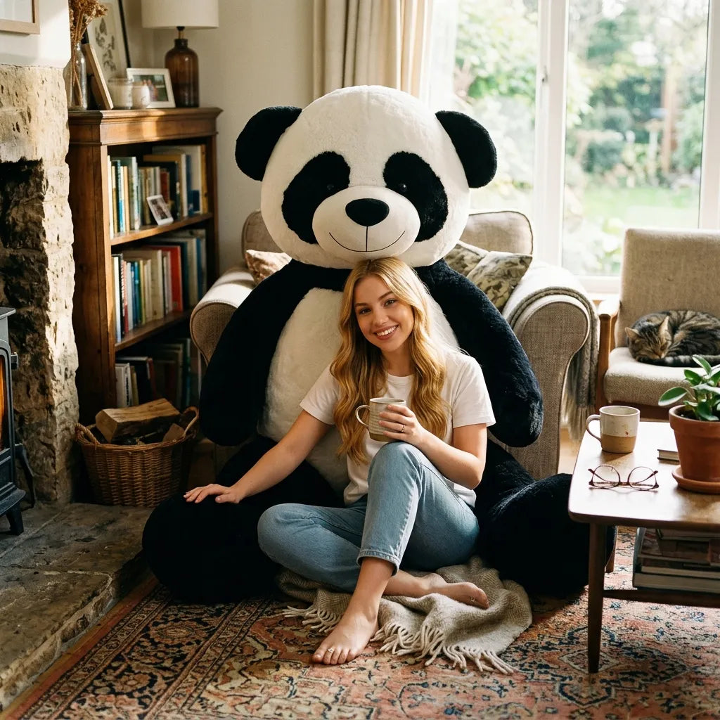 DIDELIS PLIŠINIS MEŠKINAS PANDA 220 cm GIGANTIŠKAS ŽAISLAS
