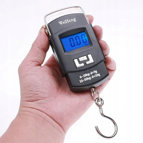 Elektroninės kabančios žvejybos ir bagažo svarstyklės 50 kg