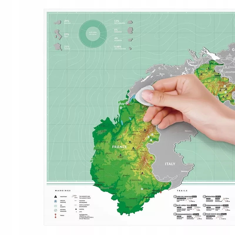 Nubraukiamas Alpių žemėlapis – dovana keliautojui
