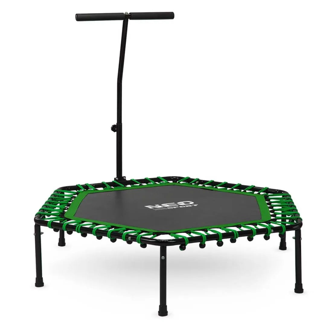 Fitneso batutas su rankena 127 cm Neo-Sport - šešiakampis žalias