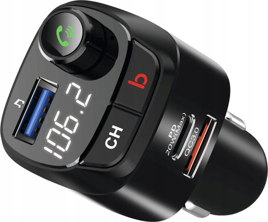 FM siųstuvas TechniSat DIGICAR 200 BT Bluetooth USB-C QC 3.0 12/24V