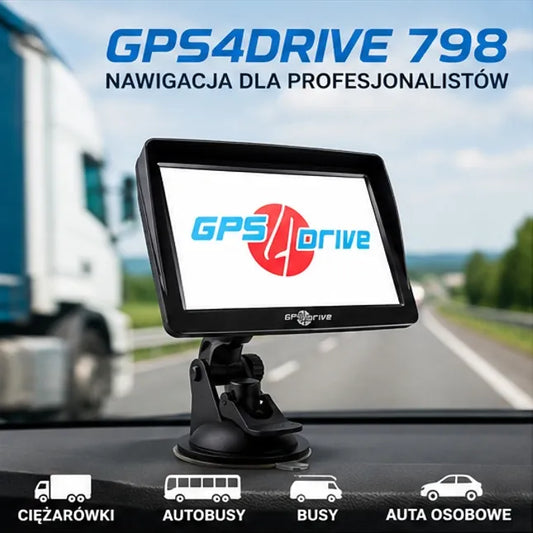 GPS navigacija 7" Truck EU sunkvežimiams TIR BUS autobusams ir lengviesiems automobiliams Gps4Drive 798