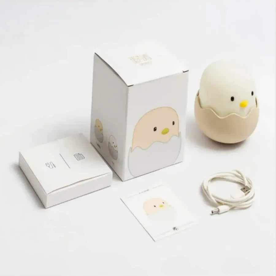Greenzone naktinė lemputė „Viščiukas Eggshell“ LED, silikoninė, įkraunama per USB