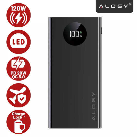 Greitas 10000 mAh 120W QC PD USB C powerbankas galingas kelioninis įkroviklis