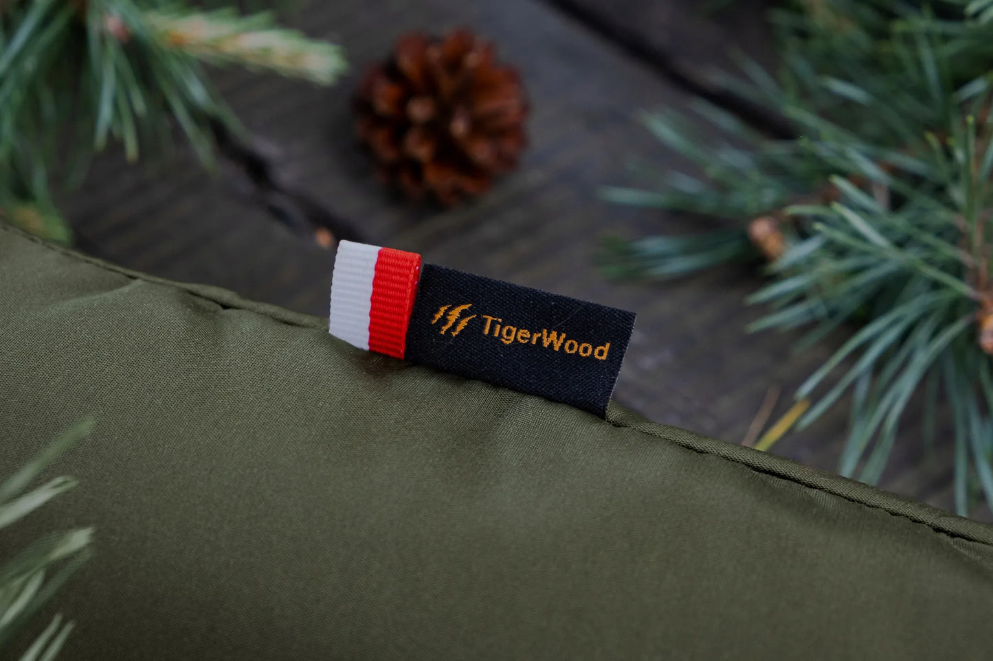 Hamakas Ważka V1 Single Zip su tinkleliu nuo uodų Khaki Tigerwood