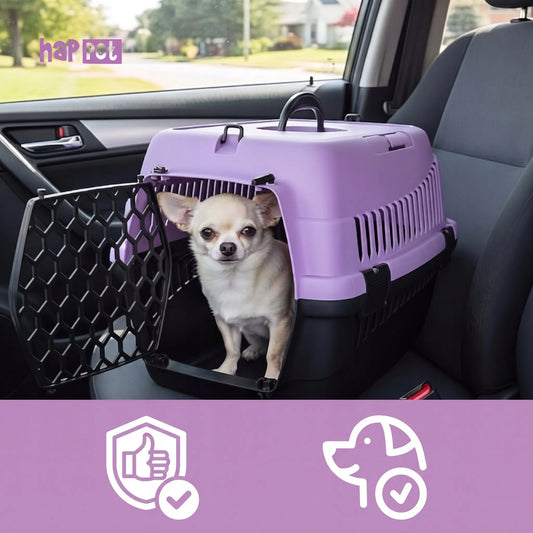Happet Abba S violetinis transporteris šunims ir katėms, 33 × 50 × 33 cm, automobiliui