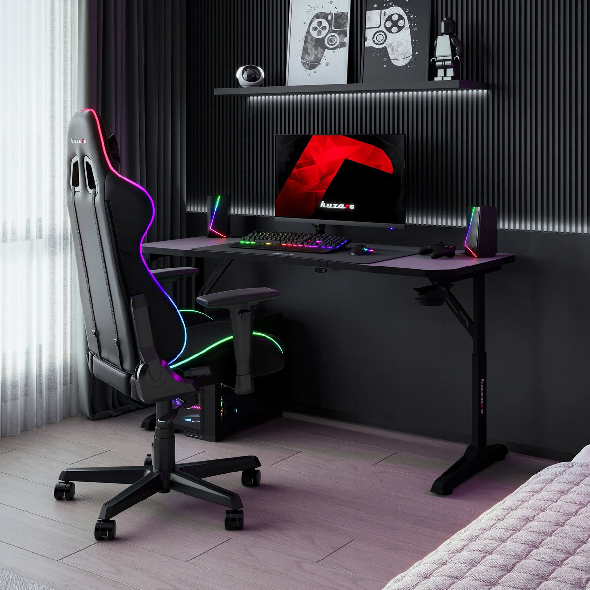Huzaro Hero 3.6 Black žaidimų stalas kompiuteriui