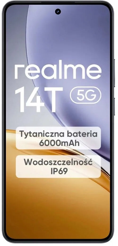 Išmanusis telefonas realme 14T 5G 8/256GB Dual SIM NFC AMOLED, juoda (Obsidian Black)