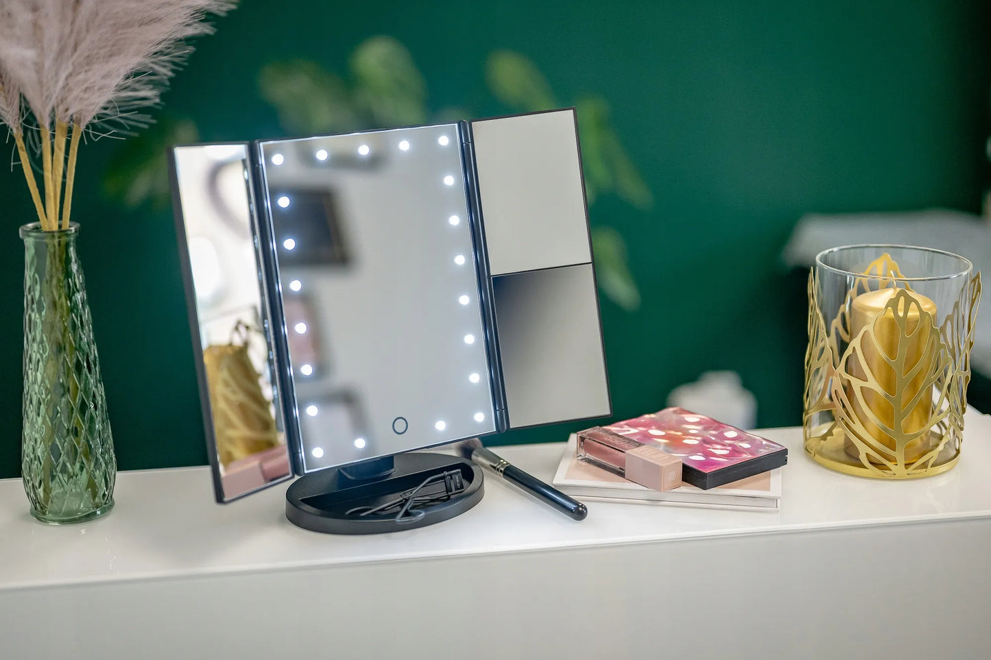 Kosmetinis veidrodis Humanas HS-ML04 su LED apšvietimu – baltas