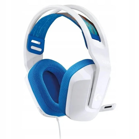 Laidinės žaidimų ausinės su mikrofonu Logitech G335, 3.5 mm jungtis – baltos