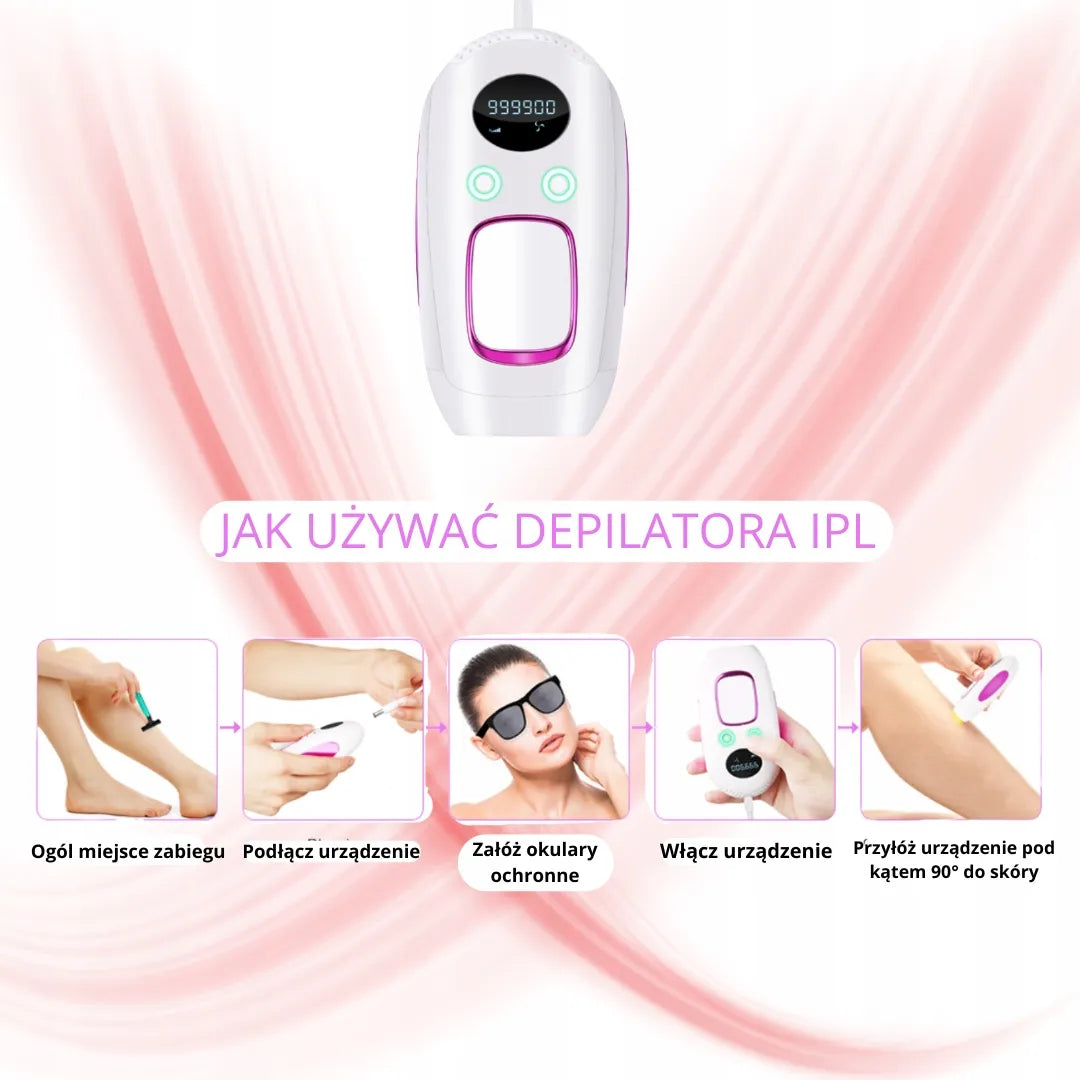 Lazerinis epiliatorius IPL odos atjauninimui, 5 intensyvumo lygiai