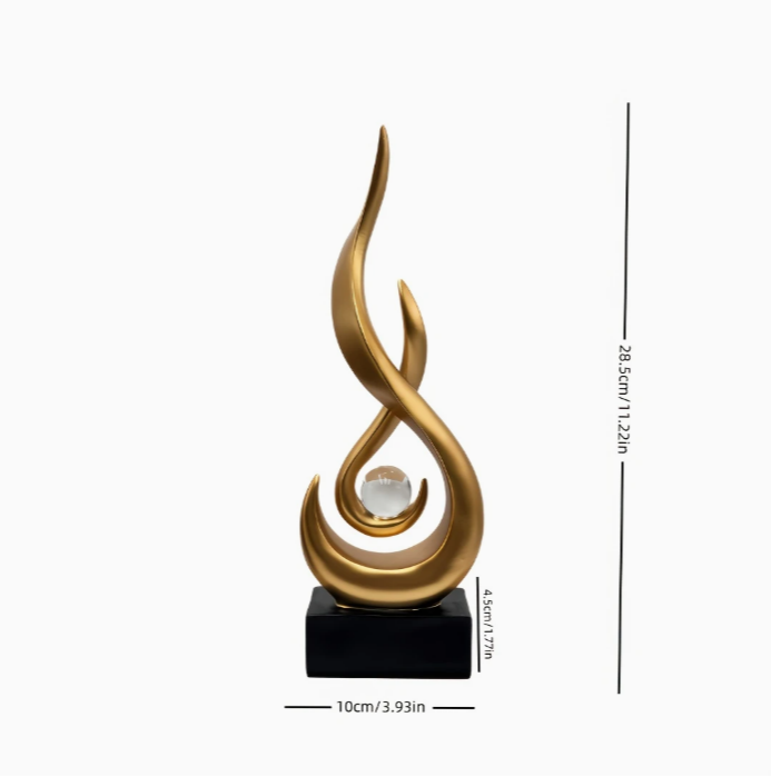 Golden flame ornament