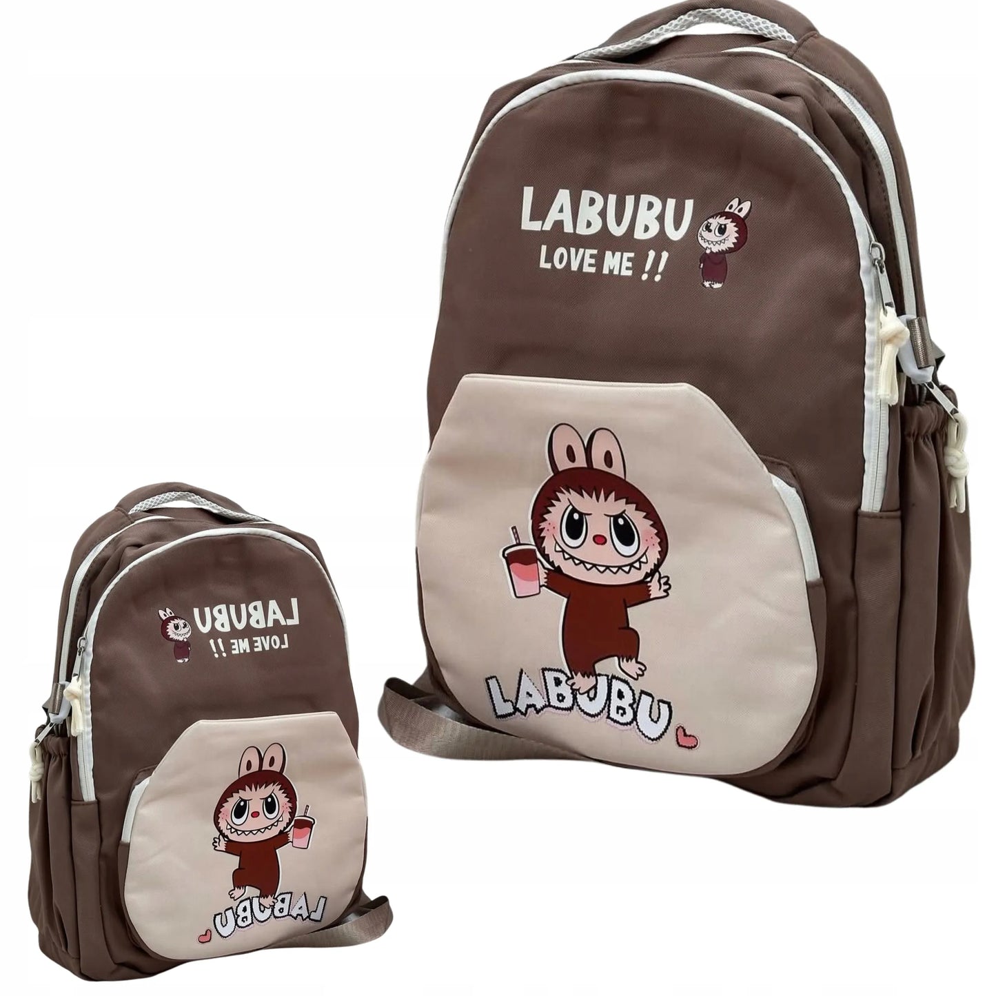 Madingas jaunimo ir vaikų kuprinė Labubu, ruda, 2965