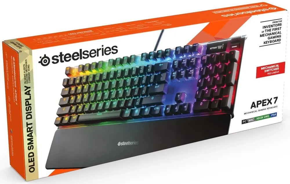 Mechaninė žaidimų klaviatūra SteelSeries Apex 7 QX2 Red Switch 64636 su LED apšvietimu