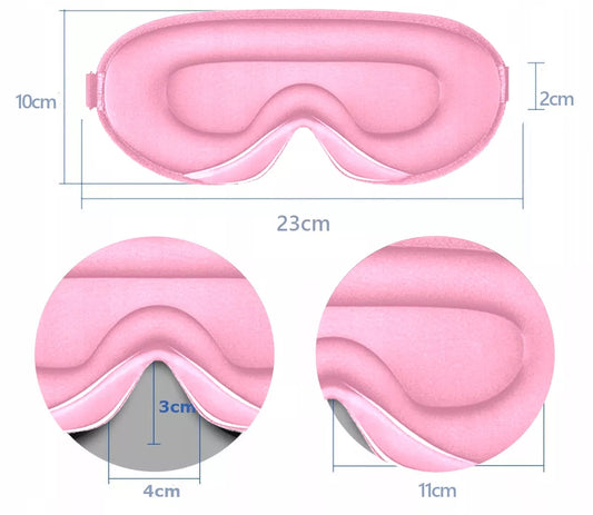 Medi Sleep 3D miego kaukė, reguliuojama užtemdanti kaukė, aukščiausios kokybės rožinė