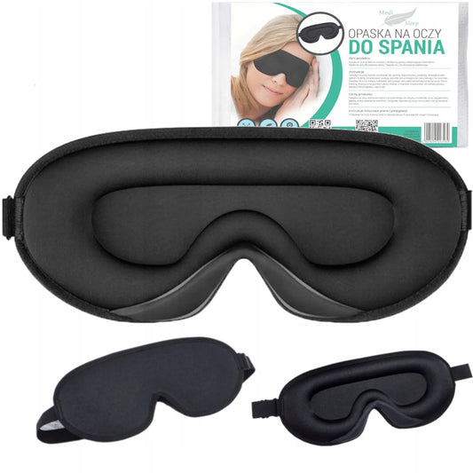Miego kaukė 3D, 99% šviesos blokuojanti, reguliuojama