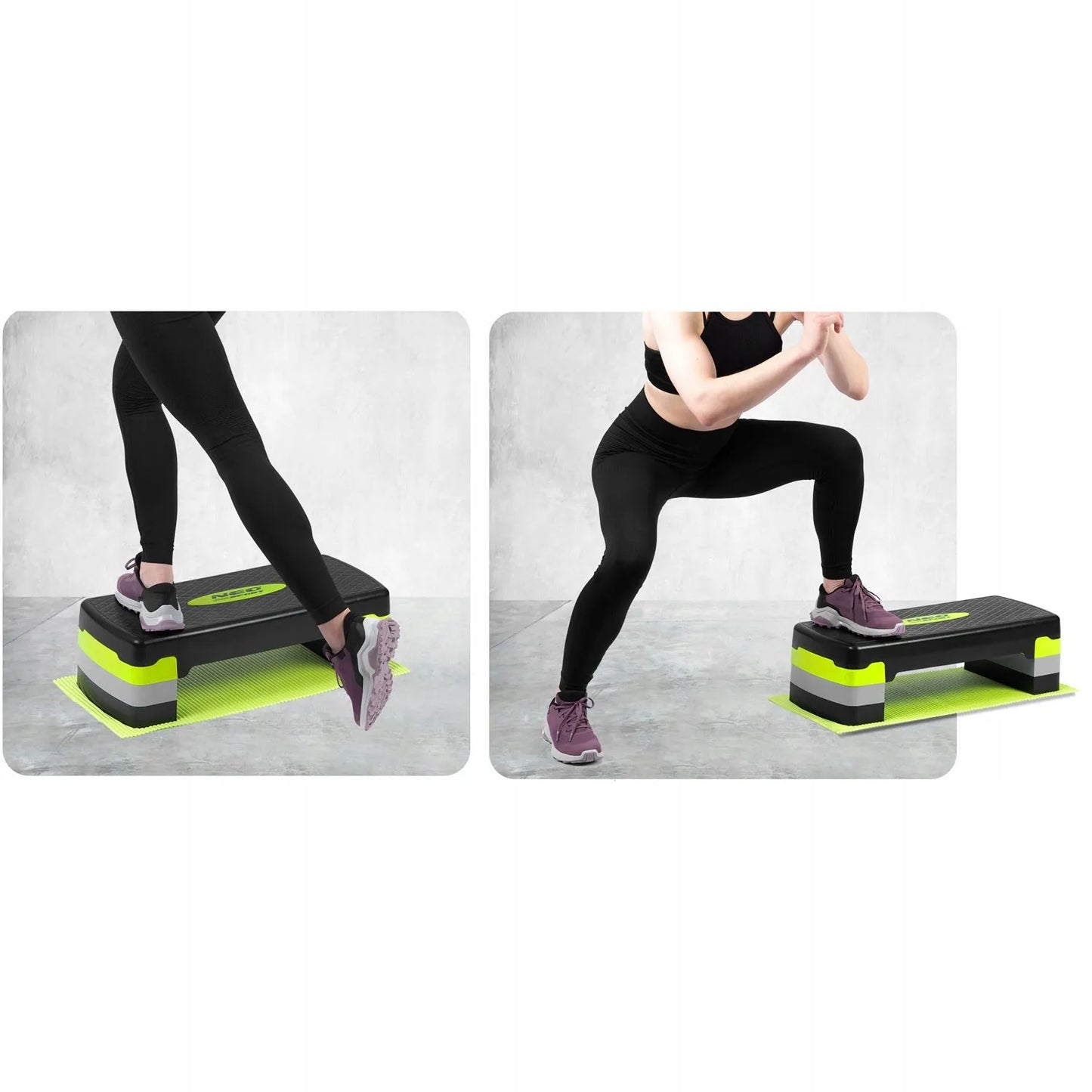 Neo-sport NS-400 treniruočių steperis, 3 lygių, žalias
