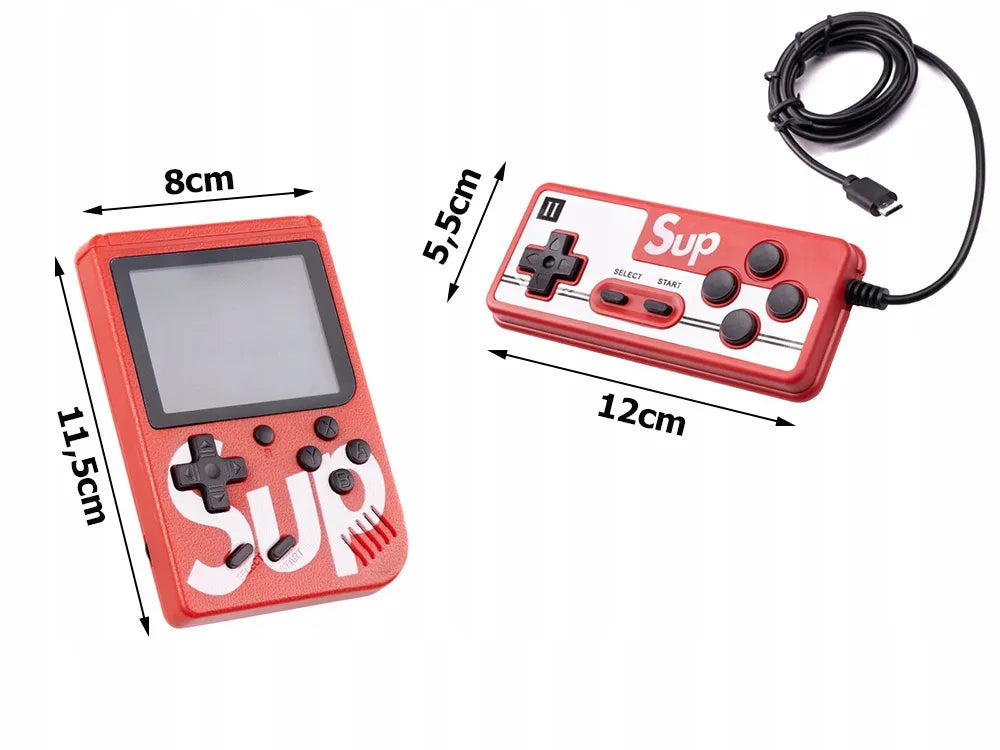 Nešiojama retro mini žaidimų konsolė, 400 žaidimų, LCD ekranas, valdiklis, prijungimas prie televizoriaus, 2 žaidėjams