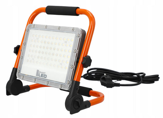 Nešiojamas LED prožektorius, 3 m laidas, 50 W, Premium darbinė lempa su stovu